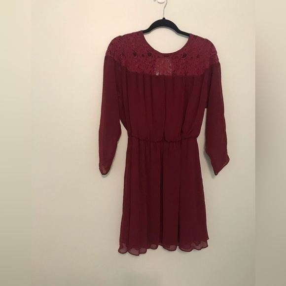 ASOS long sleeve maroon dress - Picture 3 of 8